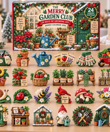 Merry Garden Club Advent Calendar 2026 — 24-Day Acrylic Charm Countdown, Botanical Holiday Ornaments & Gifts