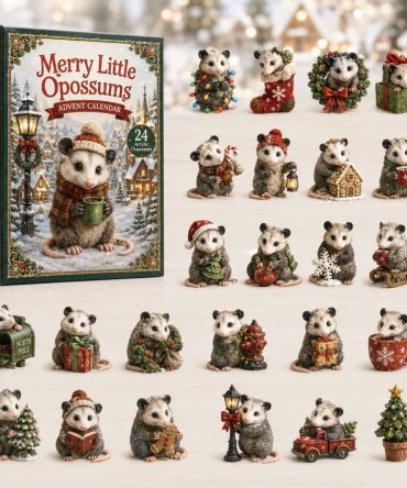 Merry Little Opossums Holiday Countdown 2026 — 24 Festive Acrylic Charms, Cheerful Advent Gift For Animal Lovers & Collectors
