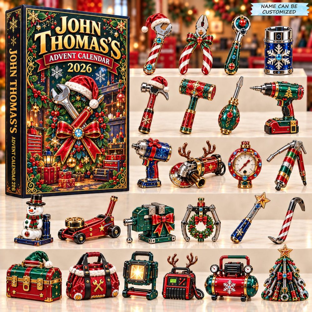 Merry Mechanic Advent Calendar 2026 - 24-Day Acrylic Charm Countdown, Automotive Holiday Collectibles, Gift For Car Lovers & Diyers