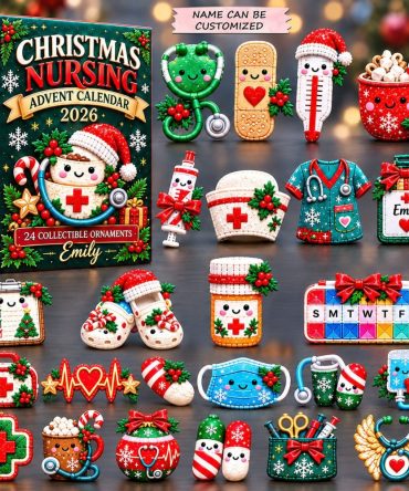 Merry Nursing Friends 24-Day Advent Calendar 2026 — Holiday Nursing Charm Countdown With Acrylic Medical Accessories & Gifts