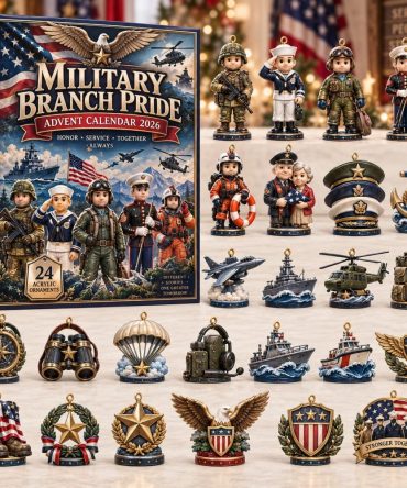 2026 Military Pride Advent Calendar - 24-Day Tribute Countdown With Acrylic Insignia Charms, Patriotic Gift For Veterans & Families
