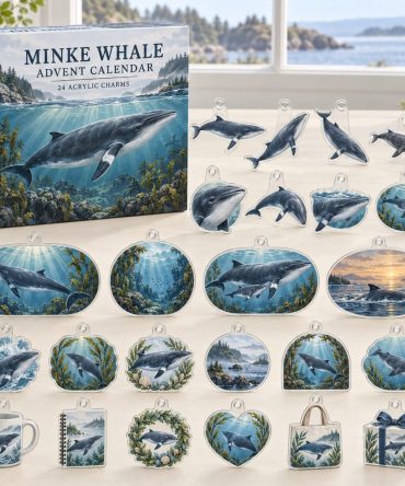 24-Day Minke Whale Acrylic Charm Advent Countdown — Premium Ocean-Themed Holiday Calendar Gift Set For Whale Collectors