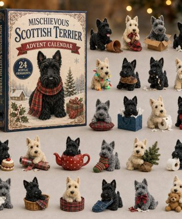 Mischievous Scottish Terrier 2026 Advent Calendar — 24-Day Acrylic Charm Countdown, Cute Dog Lover Holiday Gift