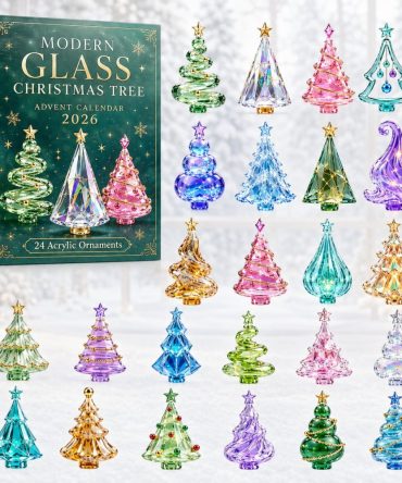 Modern Glass Christmas Tree 2026 Advent Calendar - 24 Contemporary Acrylic Tree Charms For Minimalist Holiday Decor & Gifts