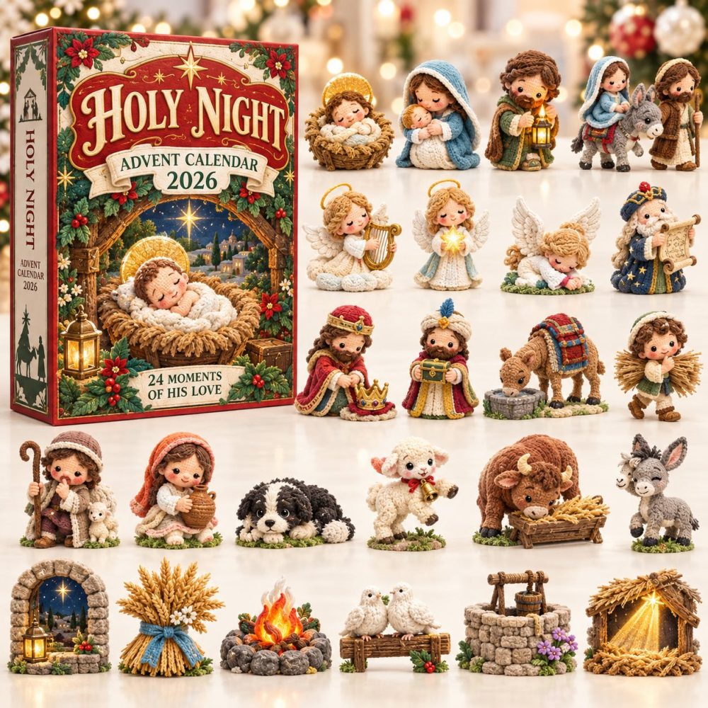 Moments Of His Love 2026 Holy Night Advent Calendar — 24-Day Acrylic Charms Countdown, Inspirational Nativity Keepsake Gift