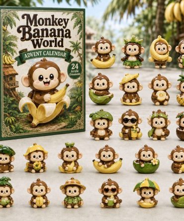 Banana World Monkey 2026 Countdown — 24 Cute Banana-Themed Acrylic Charms Advent Calendar, Bright & Whimsical Gift
