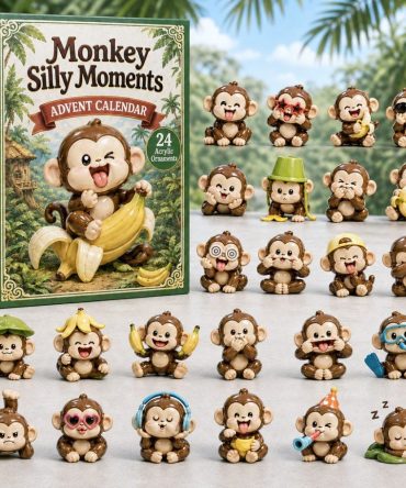 Silly Monkey Moments 2026 Countdown — 24 Playful Acrylic Charms Advent Calendar, Cute Gag Gift For Kids & Adults