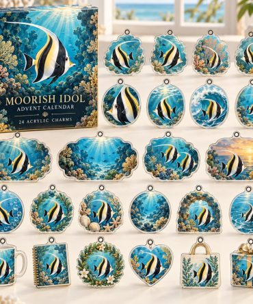 Moorish Idol 24-Day Acrylic Charm Advent Calendar — Elegant Reef-Themed Holiday Countdown, Collectible Ornaments & Gift-Ready Set