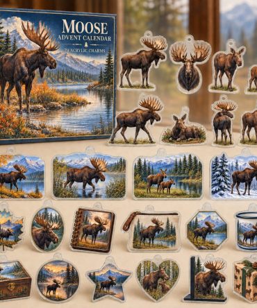 24-Day Moose Charm Countdown: Majestic Woodland Acrylic Wildlife Charms — Collectible Rustic Gift For Outdoor Enthusiasts & Nature Fans