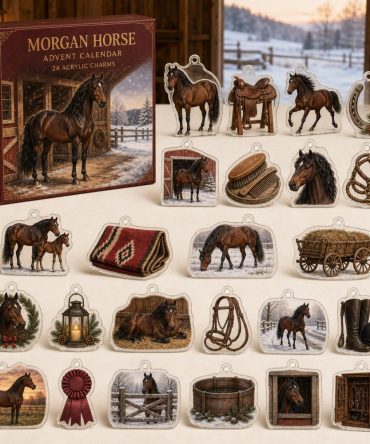 Morgan Horse Winter Charm Countdown: 24 Acrylic Equestrian Charms - Festive Advent Gift For Morgan Horse Owners, Riders & Horse Lovers
