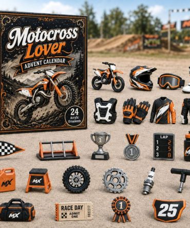 Motocross Fan Countdown 2026 - 24-Day Acrylic Charm Set For Dirt Bike Lovers, Rider-Themed Holiday Gift & Collectible