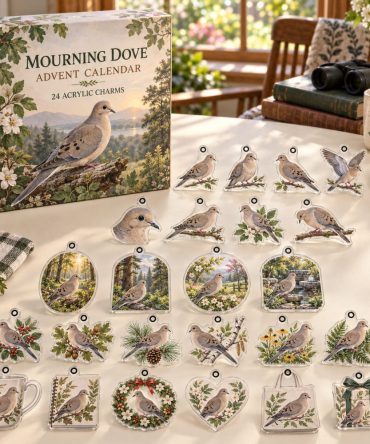 Mourning Dove 24-Day Acrylic Charm Advent Calendar 2026 — Peaceful Dove Charms, Romantic & Nature-Themed Holiday Gift