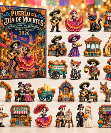 Day Of The Dead Muertos Village 24-Door Holiday Countdown With Premium Acrylic Charms — Collectible Decor & Gift