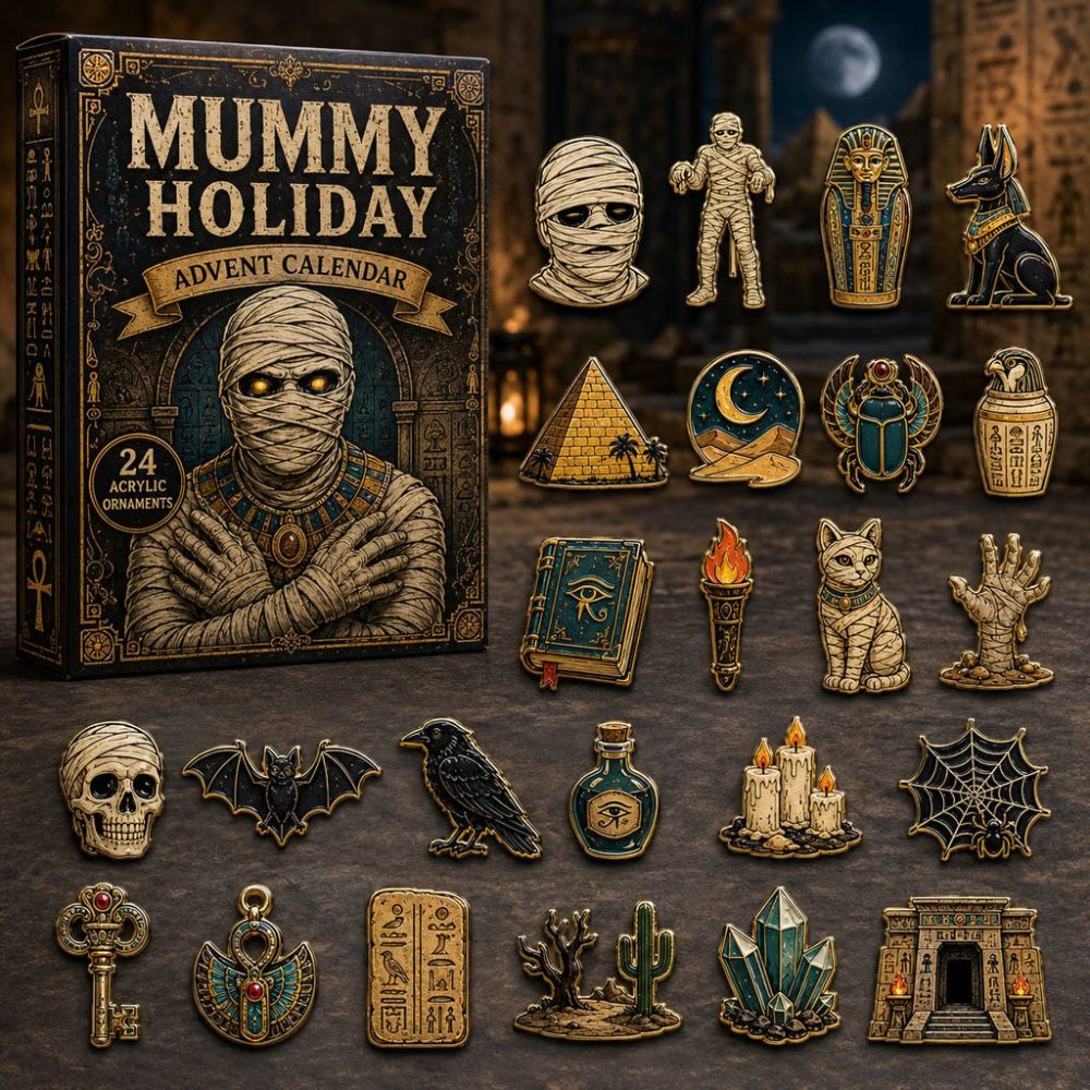 Mummy Holiday Advent Calendar 2026 - 24-Day Halloween Countdown With Wrapped Mummy Acrylic Charms & Fun Surprises