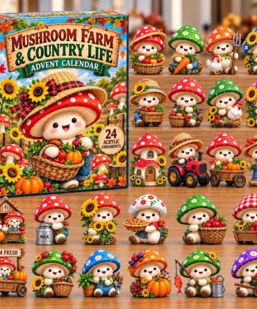 Mushroom Country Life Advent Calendar 2026 — 24-Day Rustic Countdown With Acrylic Farm & Fungi Charms, Cozy Cottage Holiday Gift