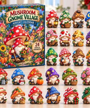Mushroom Gnome Village Advent Calendar 2026 — 24-Day Enchanted Countdown With Acrylic Gnome & Mushroom Charms, Fairy-Tale Holiday Decor