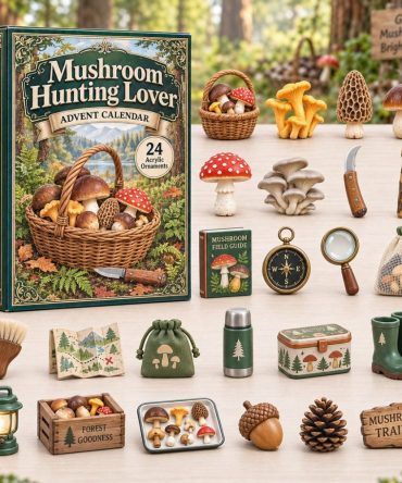 2026 Mushroom Hunting Advent Countdown - 24-Day For Foragers With Detailed Acrylic Charms, Unique Gift For Fungi Fans & Nature Lovers