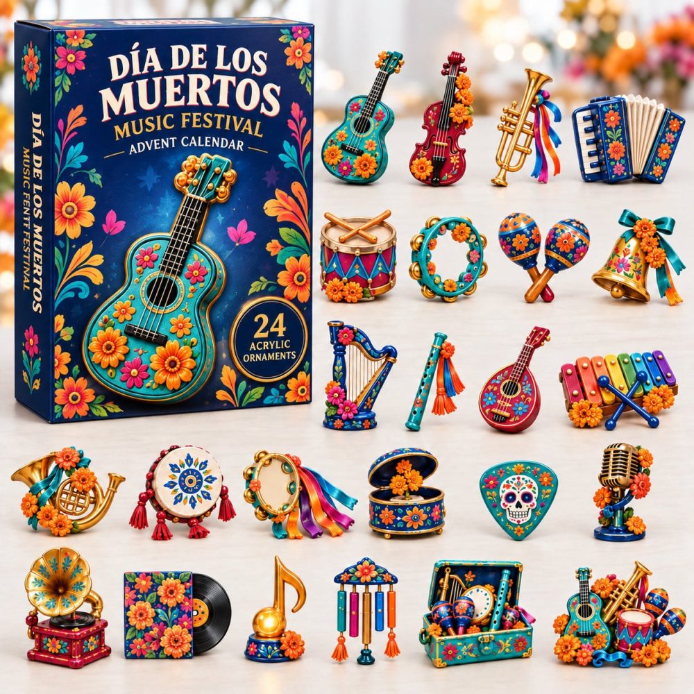 Music Festival Advent Calendar 2026 - 24 Band & Instrument Acrylic Charms For Music Lovers, Concert Keepsakes & Gifts