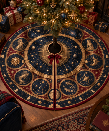 Collector'S Edition Constellation Tree Skirt — Vintage Star Chart Aesthetic, Premium Textiles, Reinforced Hem For Long-Term Display