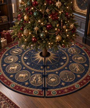 Zodiac Collector Birthday Christmas Tree Skirt — Unique Horoscope-Themed Birthday & Holiday Gift, Plush Decorative Base For Collectors & Fans