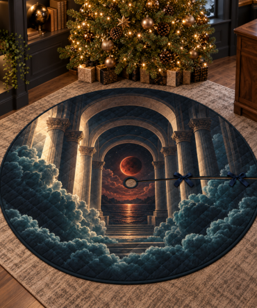 Lunar Eclipse Christmas Tree Skirt For Home Offices — Stylish Desk-Area Accent, Durable Fabric, Professional Yet Cozy