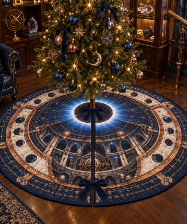 Solar Eclipse Collector Keepsake Tree Skirt — Limited Edition 60-Inch Holiday Display For Astronomers & Space Memorabilia Fans