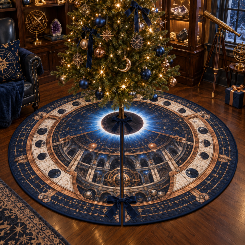 Solar Eclipse Collector Keepsake Tree Skirt — Limited Edition 60-Inch Holiday Display For Astronomers & Space Memorabilia Fans