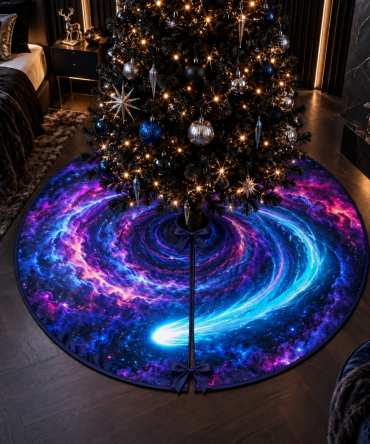 Bedroom Statement Comet Trail Skirt — Dramatic Night-Sky Design For Intimate Spaces, Soft, Low-Profile & Easy-Care