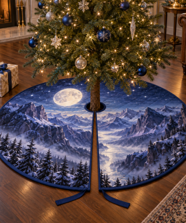 Moon Mountain Collector Christmas Tree Skirt — Curated Alpine Design For Collectors, Limited-Edition Holiday Base