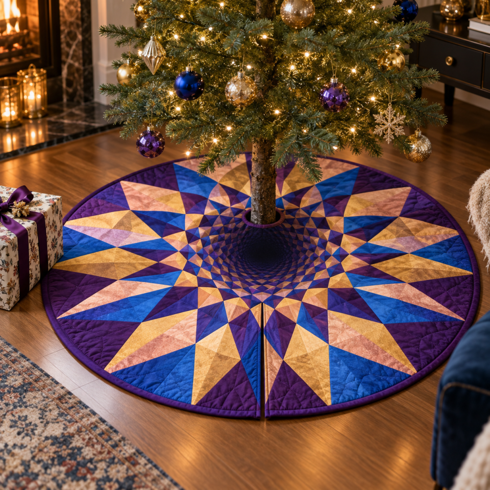 Premium Collector’S Geometric Sunburst Holiday Tree Skirt — Showcase-Ready Design For Curated Displays & Seasonal Collections