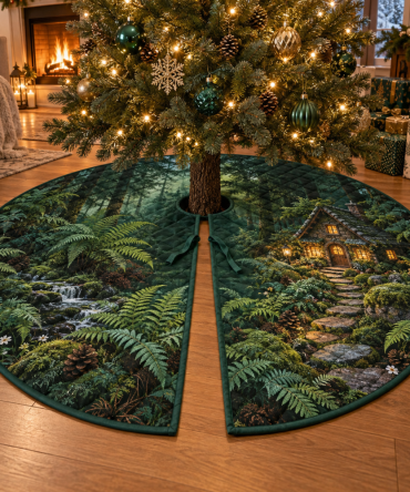 Housewarming Fern Tree Skirt Gift - Stylish Botanical Welcome Mat For New Homes, Premium Fabric & Easy Fit