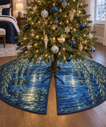 Willow Pond Cozy Bedroom Christmas Tree Skirt - Plush Decorative Tree Base Cover, Compact 36-Inch Diameter, Soft Holiday Accent