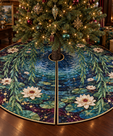 Willow Pond Collector’S Holiday Tree Skirt — Premium Floral & Willow Pattern, Collector-Caliber Quality, Durable & Gift-Worthy