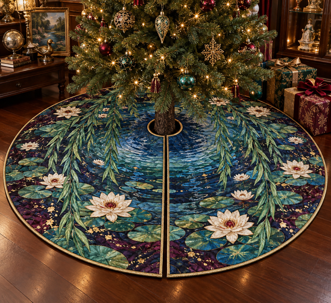 Willow Pond Collector’S Holiday Tree Skirt — Premium Floral & Willow Pattern, Collector-Caliber Quality, Durable & Gift-Worthy