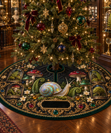 Snail Toadstool Collector Birthday Tree Skirt — Limited Edition Garden-Themed Birthday & Holiday Display Mat For Collectors
