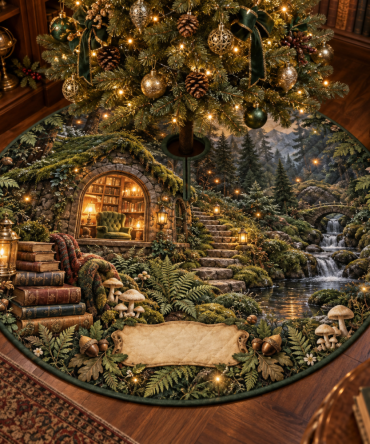 Rustic Woodland Cottage Christmas Tree Skirt — Soft Plaid Holiday Decor For Reading Nooks, Cozy Farmhouse Mantels & Tree Bases
