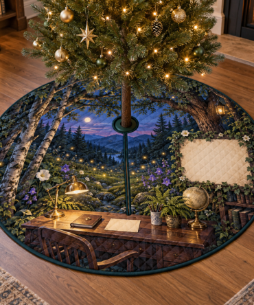 Professional Firefly-Clearing Christmas Tree Skirt - Sleek Holiday Tree Collar For Home Offices, Desks & Workspace Decor