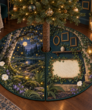 Deluxe Firefly-Clearing Holiday Tree Skirt - Gallery-Worthy Christmas Tree Collar For Stylish Walls & Displays