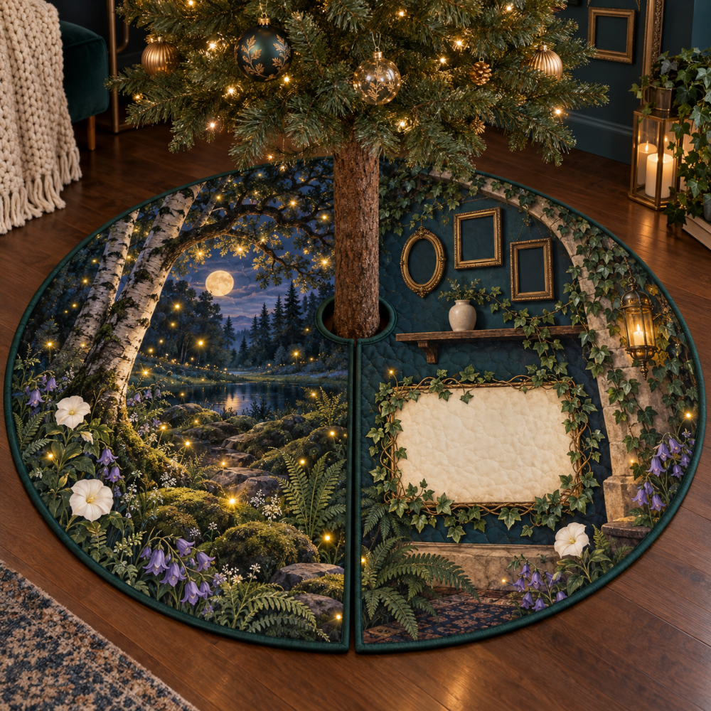 Deluxe Firefly-Clearing Holiday Tree Skirt - Gallery-Worthy Christmas Tree Collar For Stylish Walls & Displays