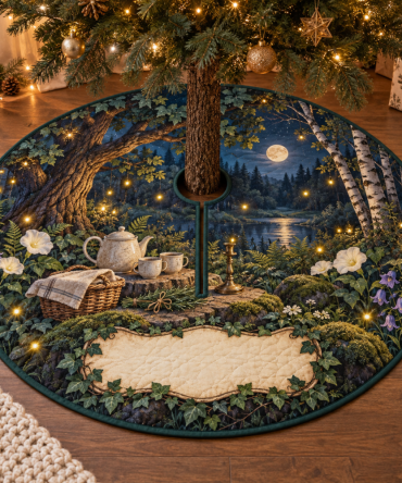 Firefly Clearing Thank-You Tree Skirt For Hosts - Enchanting Glow Dotted Design, 54In Premium Felt, Gift-Ready Fall Or Summer Party Accent
