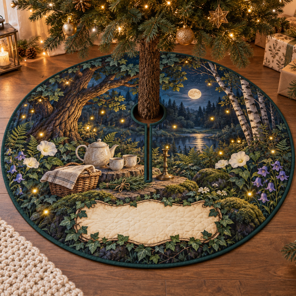 Firefly Clearing Thank-You Tree Skirt For Hosts - Enchanting Glow Dotted Design, 54In Premium Felt, Gift-Ready Fall Or Summer Party Accent