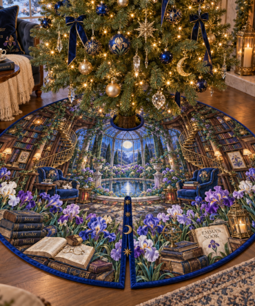 Moonlit Conservatory Christmas Tree Skirt — Iris Enchanted Holiday Skirt For Romantic Evenings And Stunning Tree Presentations