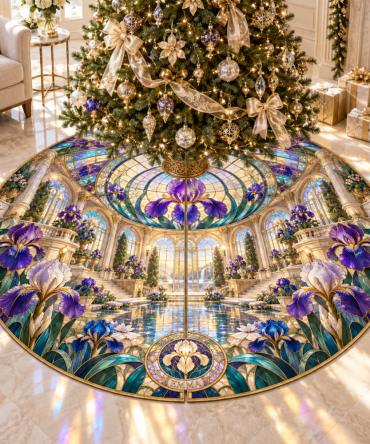 Grand Prism Holiday Tree Skirt — Iris Luxe Geometric Christmas Skirt For Bold Festive Statements And Dramatic Tree Bases