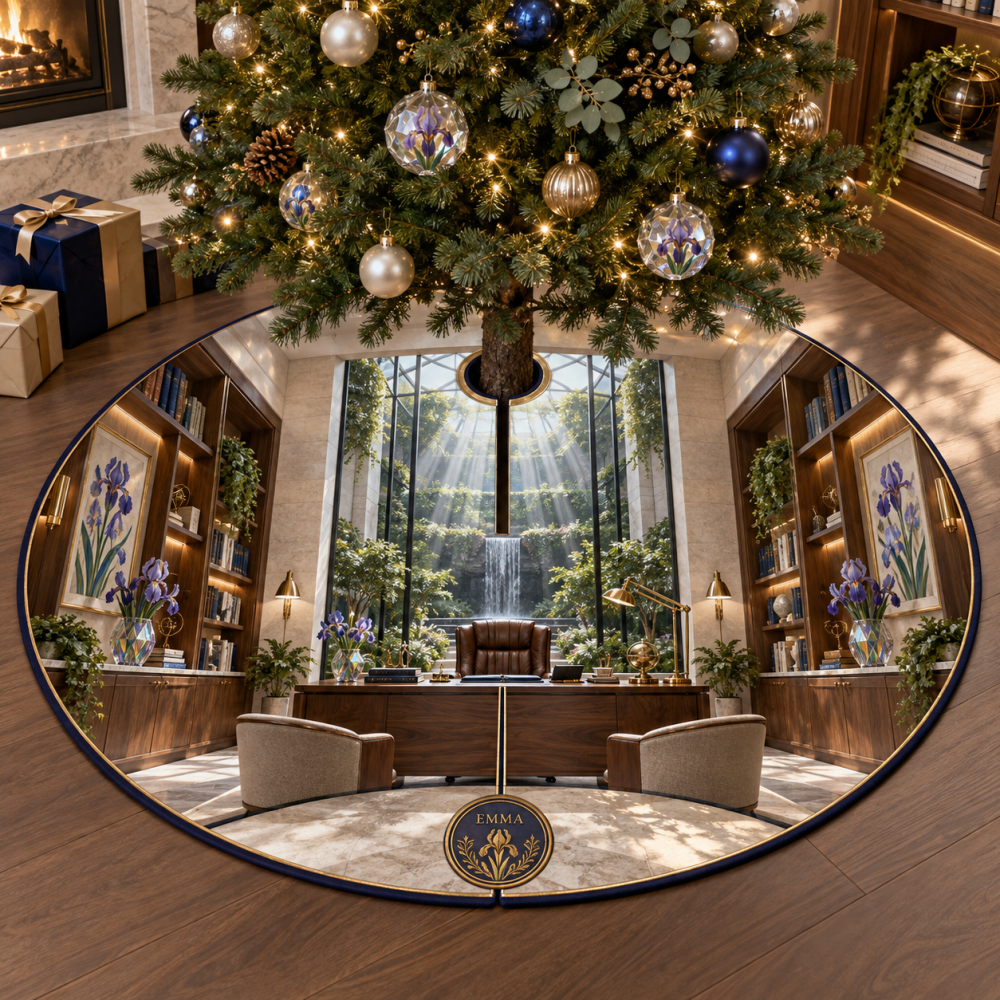 Executive Studio Christmas Tree Skirt — Iris Modern Minimalist Holiday Skirt For Sleek Interiors And Professional Décor Finishing