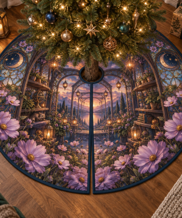 Sunhush Window Nook Festive Tree Skirt — Soft Sunlit Tones, Premium Fabric Christmas Tree Skirt For Cozy Window Nook And Mantel Holiday Styling