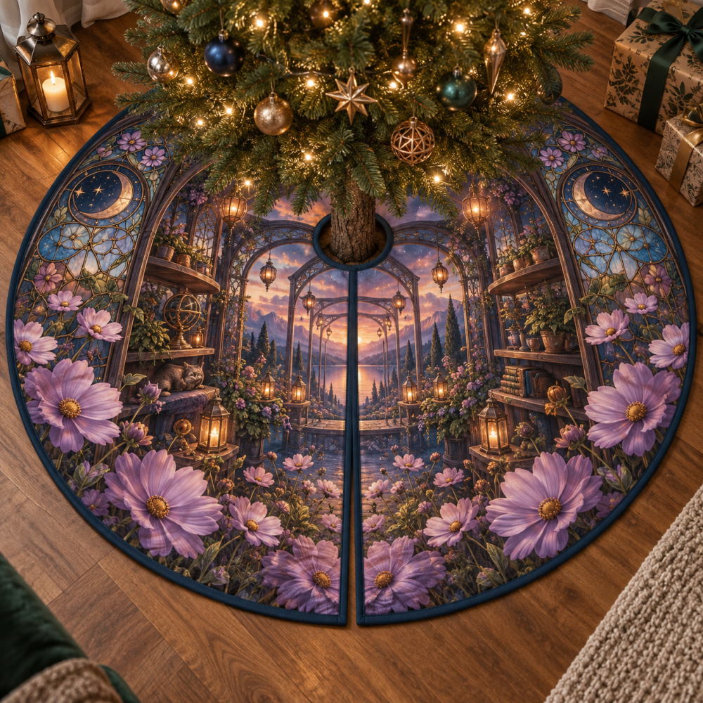 Sunhush Window Nook Festive Tree Skirt — Soft Sunlit Tones, Premium Fabric Christmas Tree Skirt For Cozy Window Nook And Mantel Holiday Styling