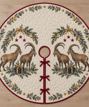 Alpine Pear Star Holiday Tree Skirt — Mountain-Inspired Christmas Base Cover With Durable Fabric And Charming Seasonal Detail