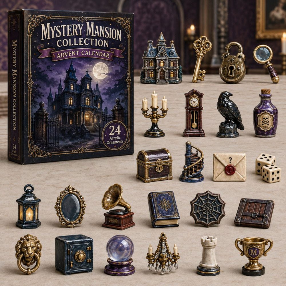 Haunted Mystery Mansion 2026 Countdown — 24 Spooky Acrylic Charms Advent Calendar, Collector’S Holiday Surprise Box
