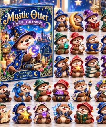 Mystic Otter Advent Calendar 2026 — 24-Day Whimsical Otter Countdown With Acrylic Charm Collection, Cute Animal Holiday Gift