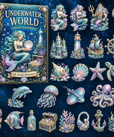 Mystic Underwater World Countdown 2026 - 24-Day Acrylic Charm Ocean Creatures Set For Beach & Nautical Lovers